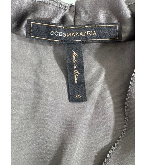 "BCBG MAXAZIRA" 100% SILK, Ruffled Blouse,Dk Romance,Quiet Luxury,Office,Work,XS - Picture 4 of 7